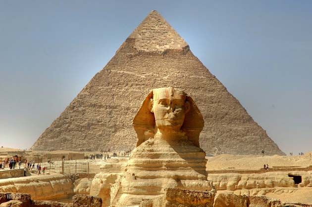 egipto La Gran Pirámide de Giza está ubicada en el centro de la superficie de la Tierra