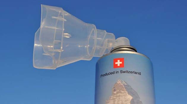 Una empresa vende aire puro en aerosol de los Alpes Suizos