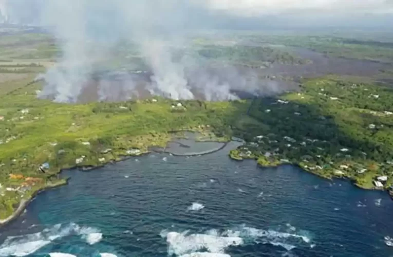 El flujo de lava evaporó las aguas plácidas del lago Green Lake