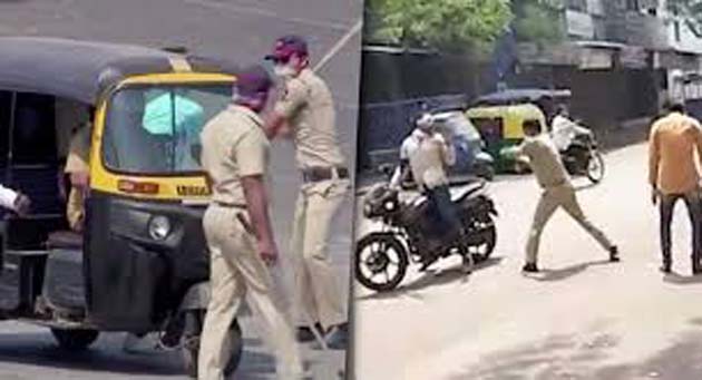 La policía en la India golpea a los infractores del encierro