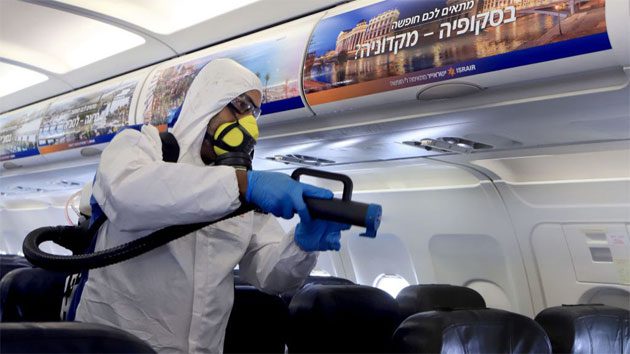 Quimicos para desinfectar utilizados por las aerolíneas comerciales