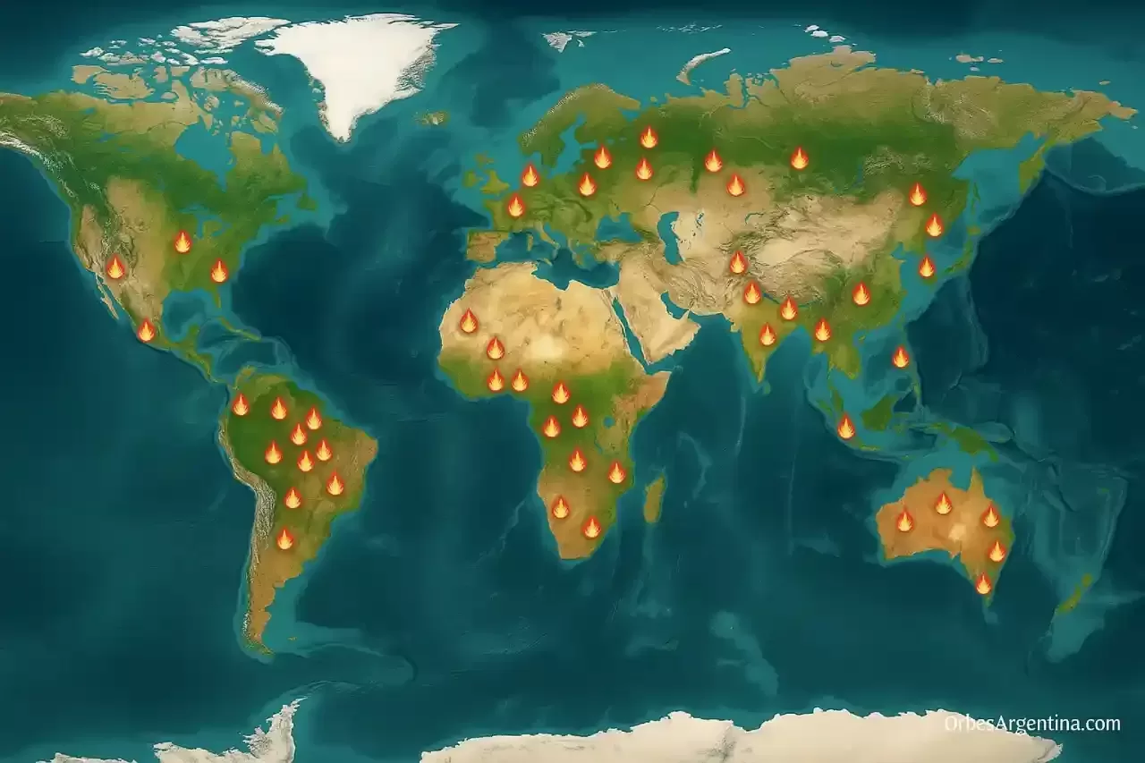 mapa global de incendios