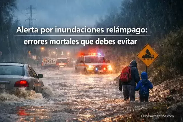 Inundación relámpago en zona urbana con coches atrapados