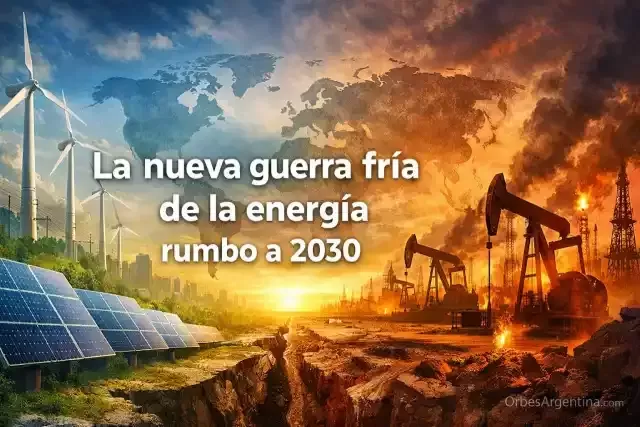 Ilustración de guerra fría energética entre renovables y petróleo rumbo a 2030