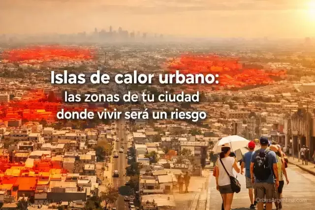 Islas de calor urbano vista aérea ciudad
