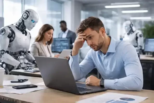Persona revisando su futuro profesional ante la inteligencia artificial