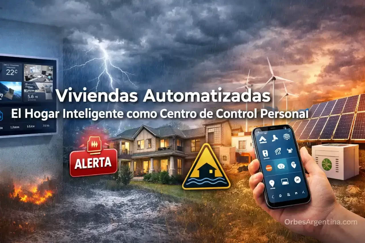 Panel central de control en vivienda automatizada moderna