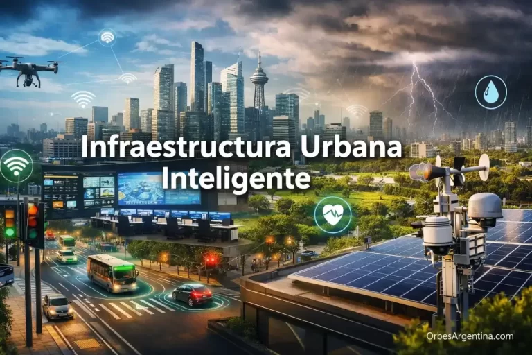 Ciudad inteligente con sensores urbanos y monitoreo climático