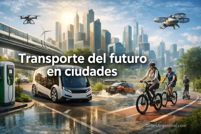 Transporte eléctrico en ciudad moderna sostenible