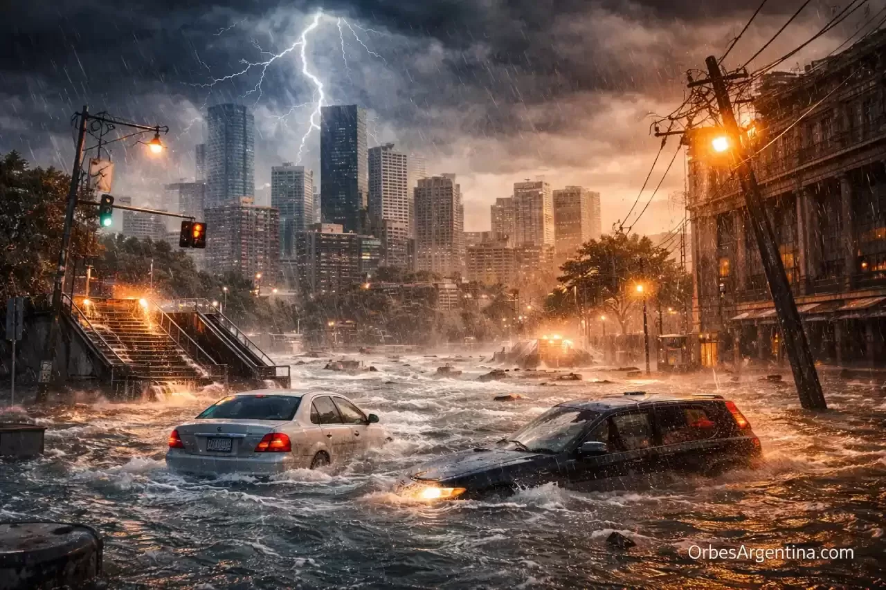 Inundación urbana por lluvias intensas