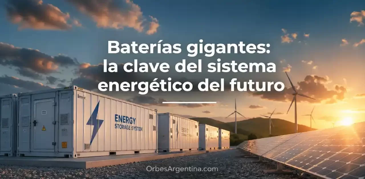 Megabatería industrial almacenando energía renovable