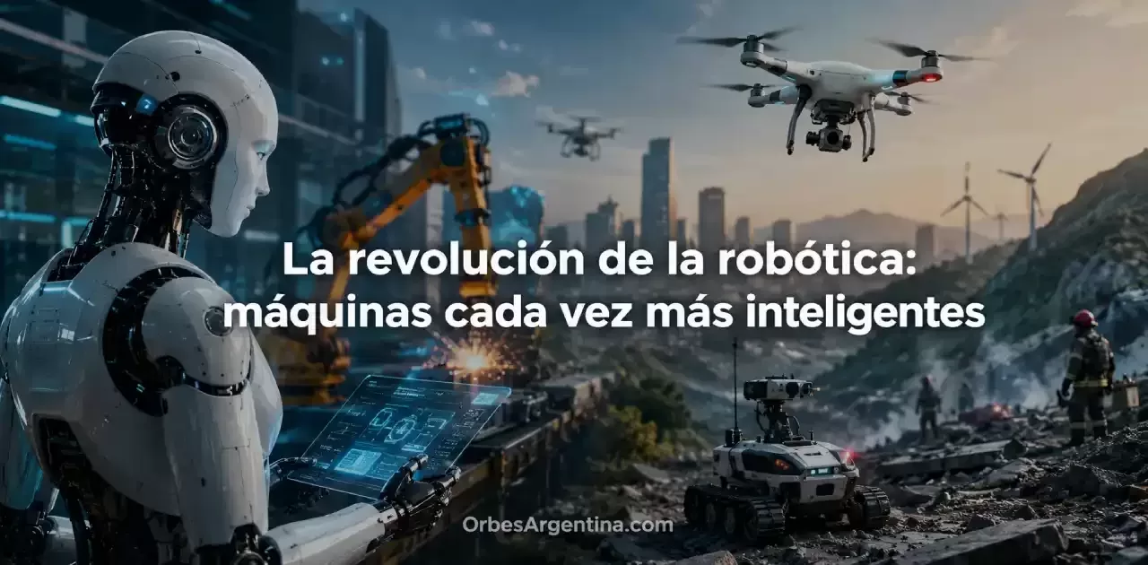 Robot inteligente trabajando con inteligencia artificial