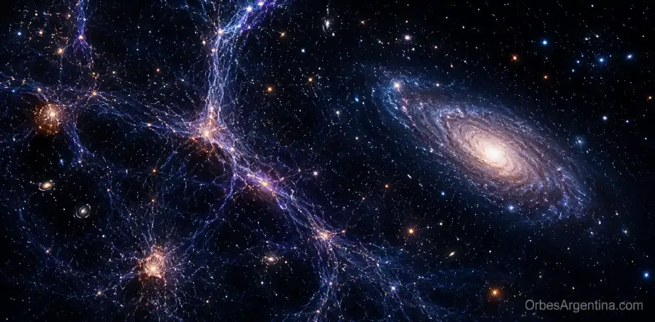 Ilustración de la energía oscura en el universo