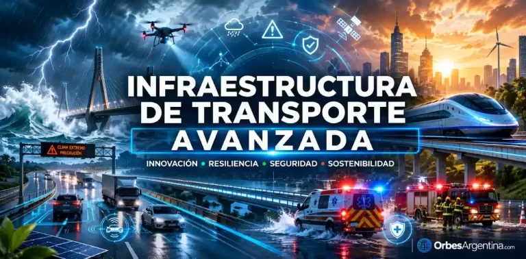 Infraestructura de transporte avanzada en una ciudad inteligente.