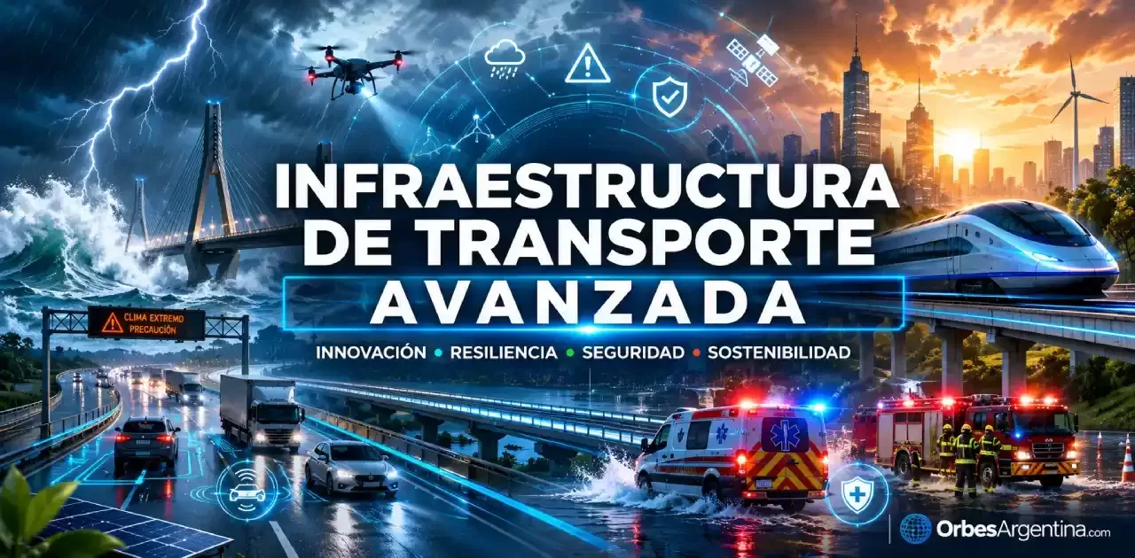 Infraestructura de transporte avanzada en una ciudad inteligente.