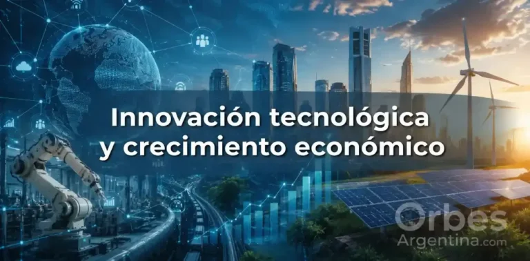 Innovación tecnológica impulsando el crecimiento económico mundial.