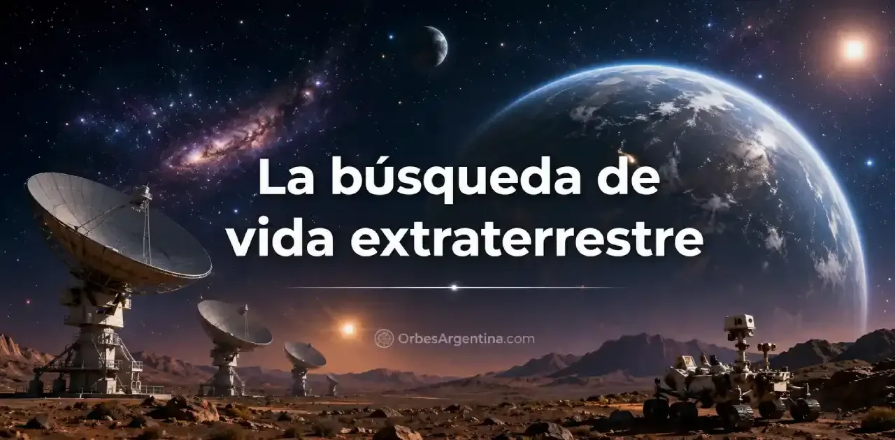 Radiotelescopio observando señales del espacio profundo