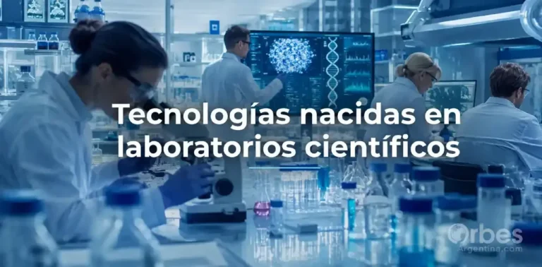 Científicos desarrollando nuevas tecnologías en un laboratorio moderno.