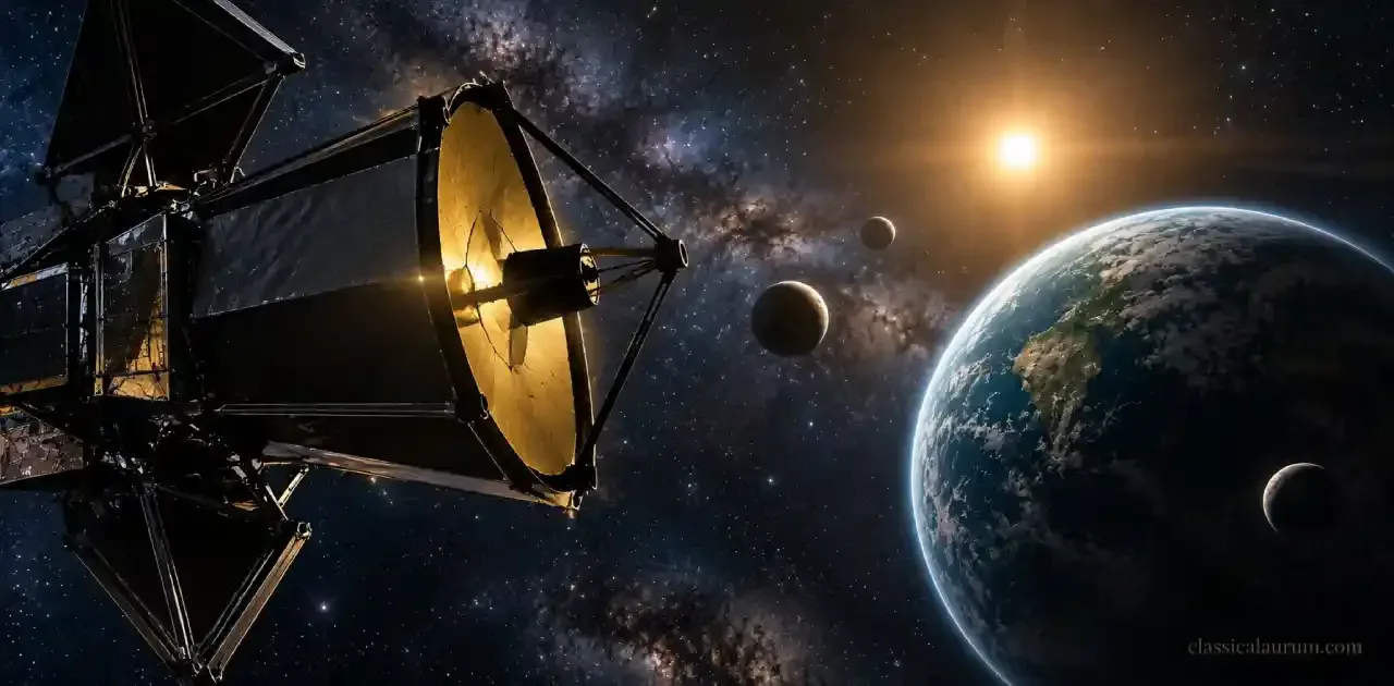 Futuro telescopio HWO de la NASA en el espacio