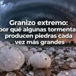 Granizo extremo durante una tormenta severa