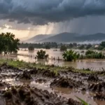 Lluvia intensa y acumulación rápida de agua