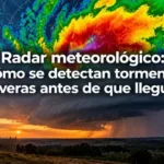Radar meteorológico detectando una tormenta severa